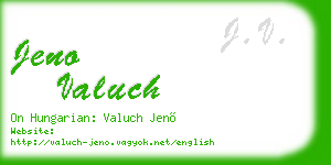 jeno valuch business card
